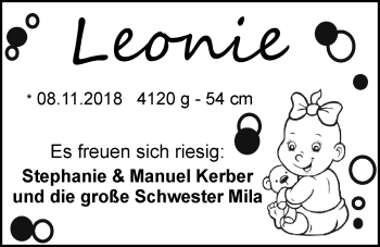 Babyanzeige von Leonie  von Nordwest-Zeitung