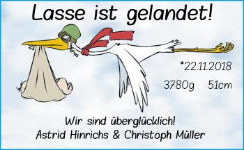 Babyanzeige von Lasse Müller von Nordwest-Zeitung