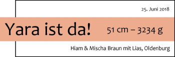 Babyanzeige von Lias Braun von Nordwest-Zeitung