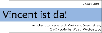 Babyanzeige von Charlotte Betten von Nordwest-Zeitung