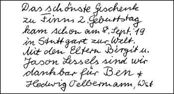 Babyanzeige von Ben  von Nordwest-Zeitung