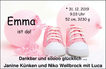 Babyanzeige von Emma  von Nordwest-Zeitung