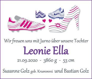 Babyanzeige von Leonie Ella Golz von Nordwest-Zeitung