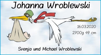 Babyanzeige von Johanna Wroblewski von Nordwest-Zeitung