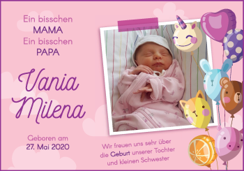 Babyanzeige von Vania Milena  von Nordwest-Zeitung