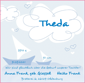 Babyanzeige von Theda Frank von Nordwest-Zeitung