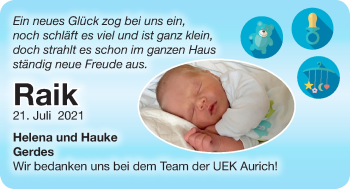 Babyanzeige von Raik  von EZ