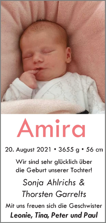 Babyanzeige von Amira  von EZ