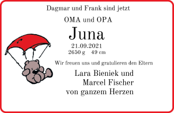 Babyanzeige von Juna  von EZ