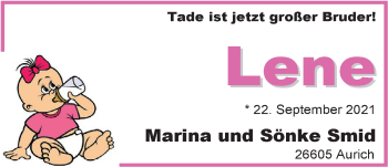 Babyanzeige von Lene  von EZ