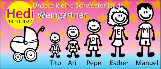 Babyanzeige von Hedi Weingärtner von Nordwest-Zeitung