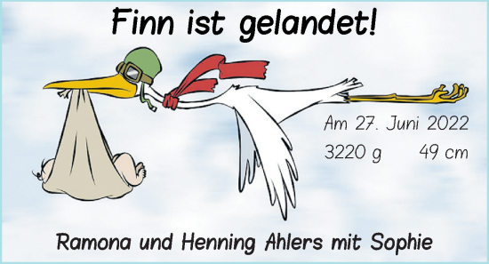 Babyanzeige von Finn Ahlers von Nordwest-Zeitung